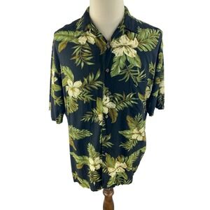 Iolani Mens L Hawaiian Floral Paradise Vtg Beach Vacation‎ Button Shirt Hawaii